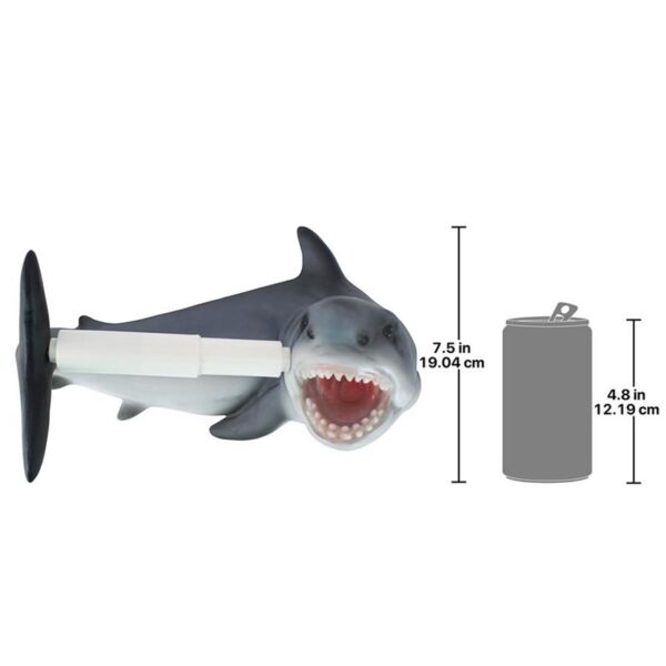 Design Toscano JQ10199 11 Inch Shark Attack Toilet Paper Holder