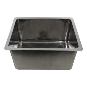 Nantucket Sinks KSSH2318-12 Brightwork 23 Inch Hammered Stainless Steel Rectangle Kitchen/Laundry Sink