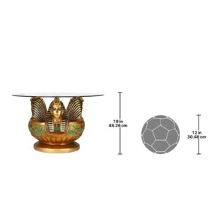 Design Toscano KY414 31 1/2 Inch Three Heads of Tutankhamen Table