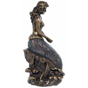 Design Toscano KY79038 6 1/2 Inch Oceans Mermaid Mosaic Glass Lamp