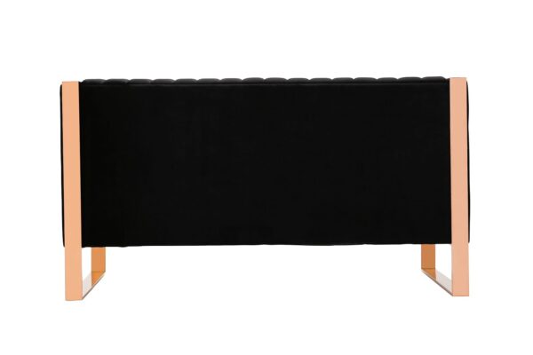 Manhattan Comfort Trillium 57.48 in. Black and Gold Velvet 2-Seater Loveseat