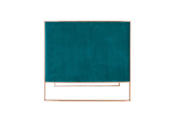 Manhattan Comfort Trillium 57.48 in. Aqua Blue and Gold Velvet 2-Seater Loveseat