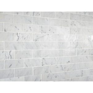 Altair MICM01-WH Burgos 11 3/4 Inch x 9 3/4 Inch Marble Mosaic Floor and Wall Tile - 11 Pieces