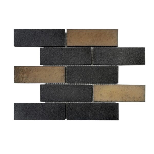 Altair MILS05 Lorca 11 1/8 Inch x 9 7/8 Inch Subway Lava Stone Mosaic Floor and Wall Tile - 9 Pieces