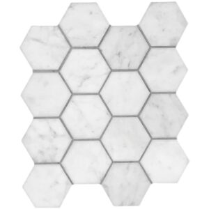 Altair MYCM01-WH Burgos 12 1/4 Inch x 10 5/8 Marble Mosaic Floor and Wall Tile - 11 Pieces