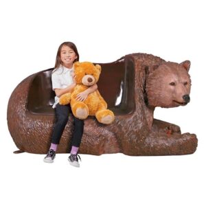 Design Toscano NE1600172 79 Inch Grizzly Bear Bench - Brown