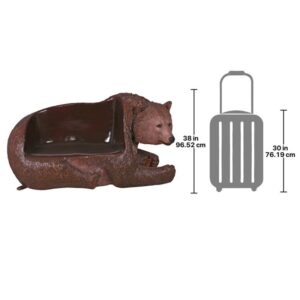 Design Toscano NE1600172 79 Inch Grizzly Bear Bench - Brown