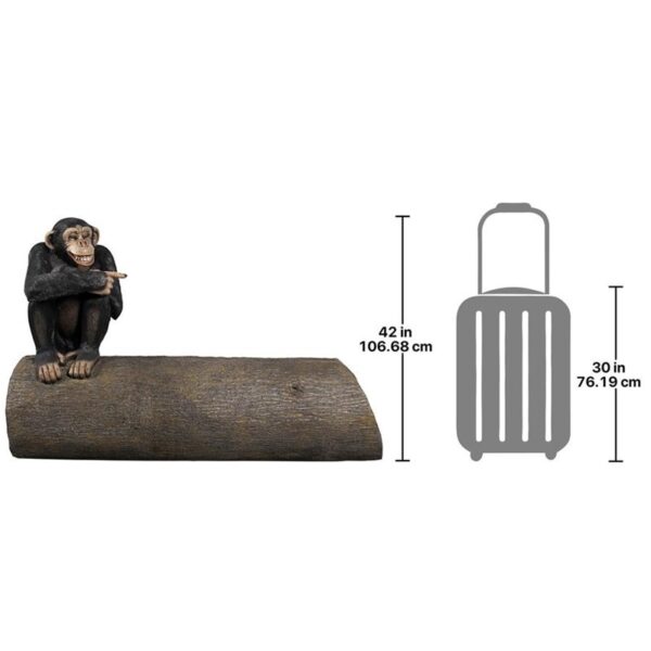 Design Toscano NE180038 65 Inch Monkey See Monkey Do Chimpanzee Bench