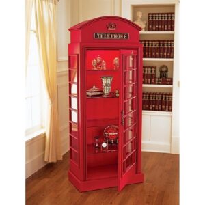 Design Toscano NE36832 30 Inch British Telephone Booth Display Cabinet