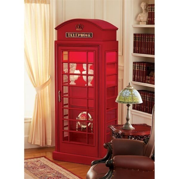 Design Toscano NE36832 30 Inch British Telephone Booth Display Cabinet