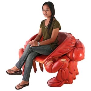 Design Toscano NE590079 44 Inch Spice Islands King Crab Chair - Red