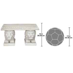 Design Toscano NG31140 29 1/2 Inch Grand Lion Bench of St Johns Square