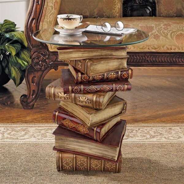 Design Toscano NG32069 16 Inch Power of Books Side Table