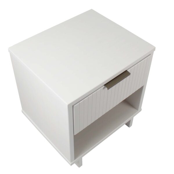 Manhattan Comfort Granville Modern Nightstand 1.0 with 1 Full Extension Drawers in White