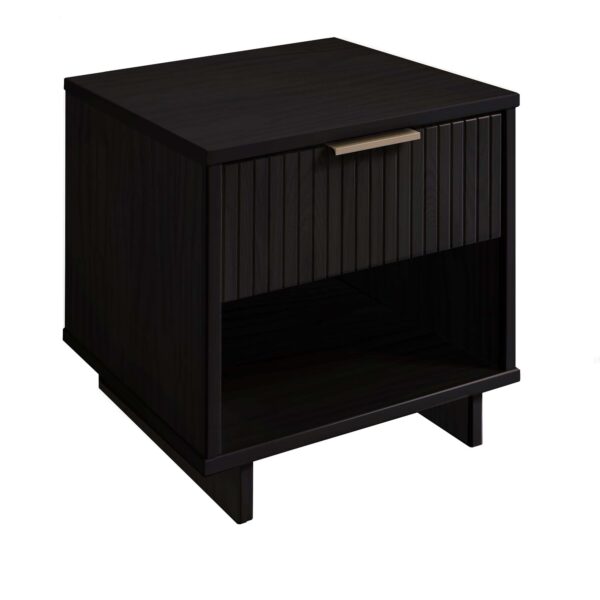 Manhattan Comfort Granville Modern Nightstand 1.0 with 1 Full Extension Drawers in Black