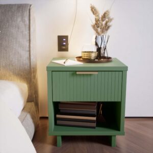 Manhattan Comfort Granville Modern Nightstand 1.0 with 1 Full Extension Drawers in Sage Green