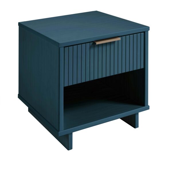 Manhattan Comfort Granville Modern Nightstand 1.0 with 1 Full Extension Drawers in Midnight Blue