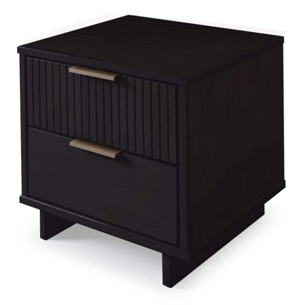 Manhattan Comfort Granville Modern Nightstand 2.0 with 2 Full Extension Drawers in Black