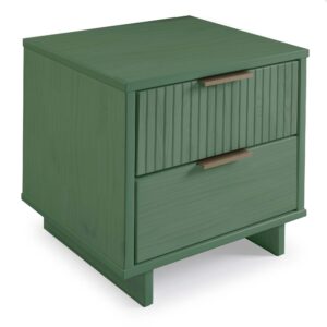 Manhattan Comfort Granville Modern Nightstand 2.0 with 2 Full Extension Drawers in Sage Green