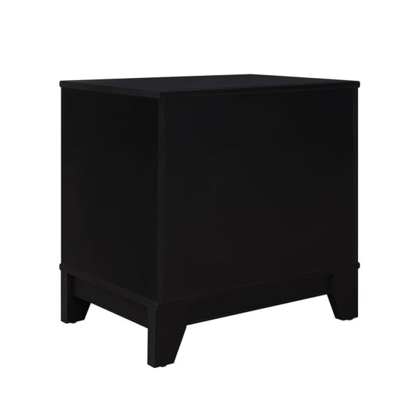 Manhattan Comfort Sheridan Modern Cane Nightstand in Black