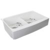 Nantucket Sinks NS-GSEZA32D Retrofit 31 Inch Glacierstone Double Bowl EZ Apron Kitchen Sink in White