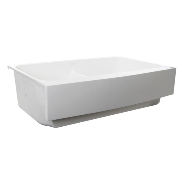 Nantucket Sinks NS-GSEZA32D Retrofit 31 Inch Glacierstone Double Bowl EZ Apron Kitchen Sink in White