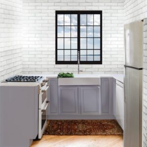 Nantucket Sinks NS-GSEZA32D Retrofit 31 Inch Glacierstone Double Bowl EZ Apron Kitchen Sink in White