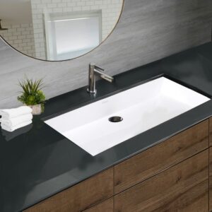 Nantucket Sinks NS-GSTR36 Glacierstone 36 Inch Rectangle White Bathroom Sink