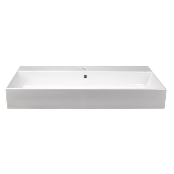 Nantucket Sinks NS-NPCS36W Newport 36 Inch Fireclay Wall Mount or Console Mount Bathroom Sink in White