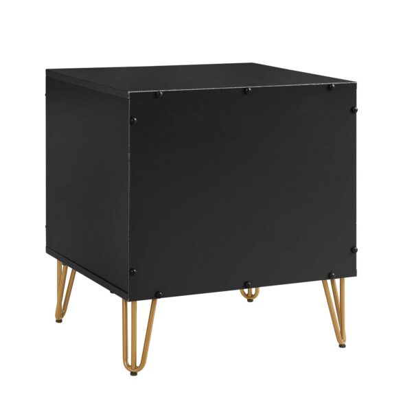 Manhattan Comfort DUMBO 1.0 Modern Nightstand with 1 Drawer and Metal Feet in Black