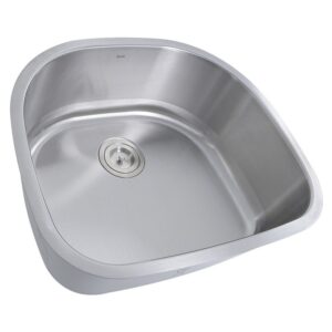 Nantucket Sinks NS03i-16 Sconset 23 Inch D-Bowl Undermount Stainless Steel Kitchen Sink - 16 Gauge