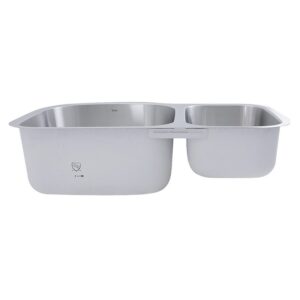 Nantucket Sinks NS3121-16 Sconset 31-1/2 Inch 70/30 Double bowl Undermount Stainless Steel Kitchen Sink, 16 Gauge