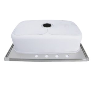 Nantucket NS3322-8 Madaket Collection 33 Inch Large Rectangle Single Bowl 18 Gauge Stainless Steel Drop In Kitchen Sink