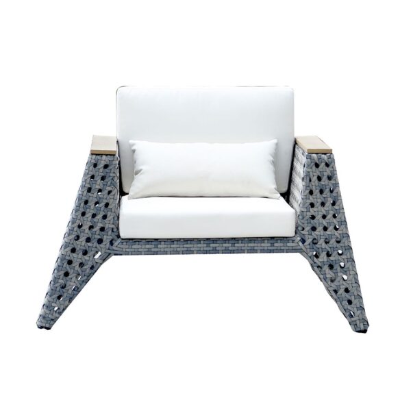 Manhattan Comfort Eiffel Outdoor Patio Conversation Set in Grey and Cream