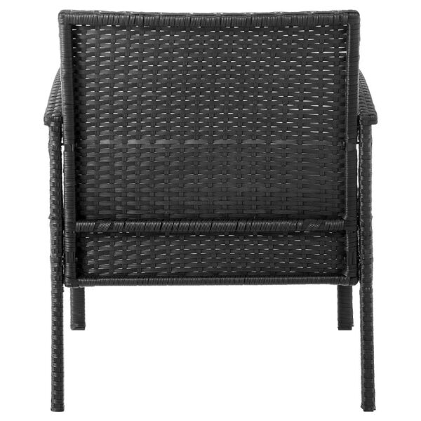 Manhattan Comfort Noli Steel Rattan 3-Piece Patio Conversation Set with Cushions in Grey