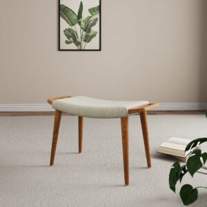 Manhattan Comfort Geta Barley and Antique Walnut Ottoman