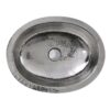 Nantucket Sinks OVS-OF 17-1/2 x 13-3/4 Inch Hand Hammered Stainless Steel Oval Undermount Bathroom Sink With Overflow