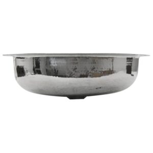 Nantucket OVS Brightwork Home Collections 17.75 x 13.75 Inch Hand Hammered Stainless Steel Oval Undermount Bathroom Sink