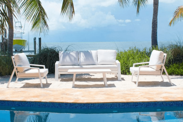 Panama Jack PJO-2401-WHT-4PS-GL Mykonos 4-Piece Seating Set