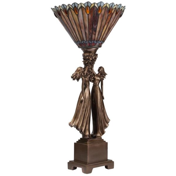 Design Toscano PD1160 12 Inch Art Deco Stained Glass Lamp