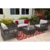 Panama Jack PJO-1601-GRY-4SE-GL Graphite 4-Piece Living Set with Cushions