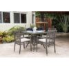 Panama Jack PJO-1601-GRY-5DA-CUSH Graphite 5-Piece Arm Chair and Dining Set with Cushions