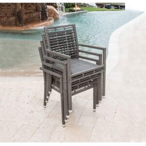 Panama Jack PJO-1601-GRY-5DA-CUSH Graphite 5-Piece Arm Chair and Dining Set with Cushions