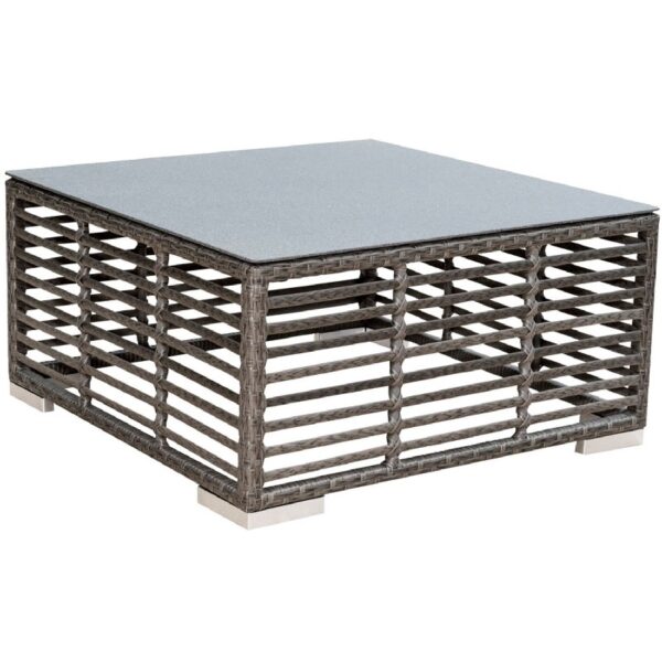 Panama Jack PJO-1601-GRY-CT-GL Graphite 28 Inch Square Coffee Table with Glass - Wintech Grey