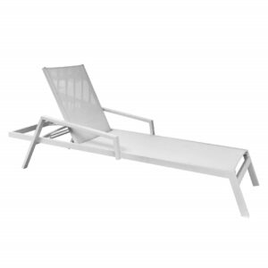 Panama Jack PJO-2401-WHT-CL Mykonos 30 Inch Sling Chaise Lounger with Cushions - White