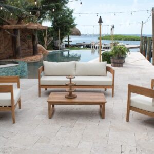 Panama Jack PJO-3601-NAT-5PC Bali Teak 5 Piece Seating Set - Brown