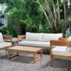 Panama Jack PJO-3601-NAT-5PC Bali Teak 5 Piece Seating Set - Brown