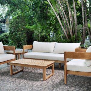 Panama Jack PJO-3601-NAT-5PC Bali Teak 5 Piece Seating Set - Brown