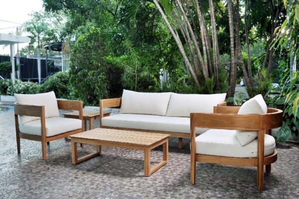 Panama Jack PJO-3601-NAT-5PC Bali Teak 5 Piece Seating Set - Brown