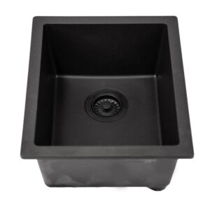 Nantucket Sinks PR1815 Rockport 15 Inch Single Bowl Granite Composite Dualmount Bar-Prep Kitchen Sink